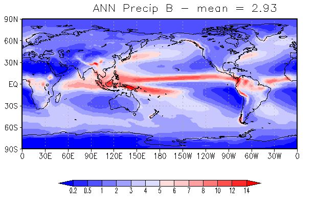 Climatological (30 year mean) annual mean precipitation