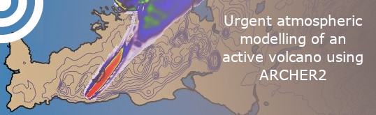 Urgent atmospheric modelling of an active volcano using ARCHER2